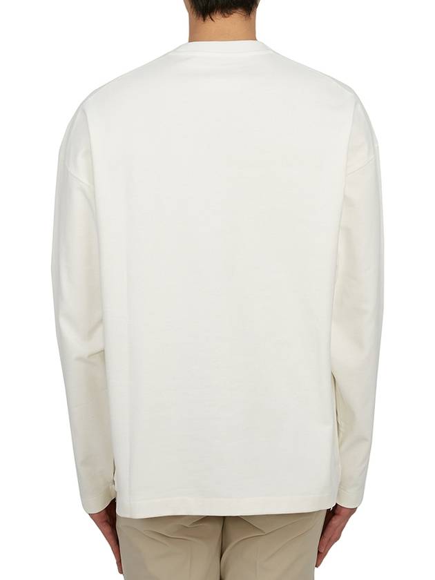 Logo Print Cotton Long Sleeve T-Shirt White - JIL SANDER - BALAAN 5