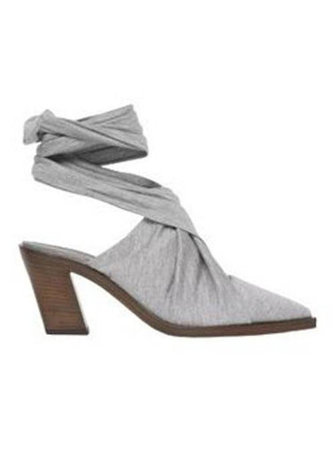 Pewter Melange Sandals Heel Gray - BURBERRY - BALAAN 1