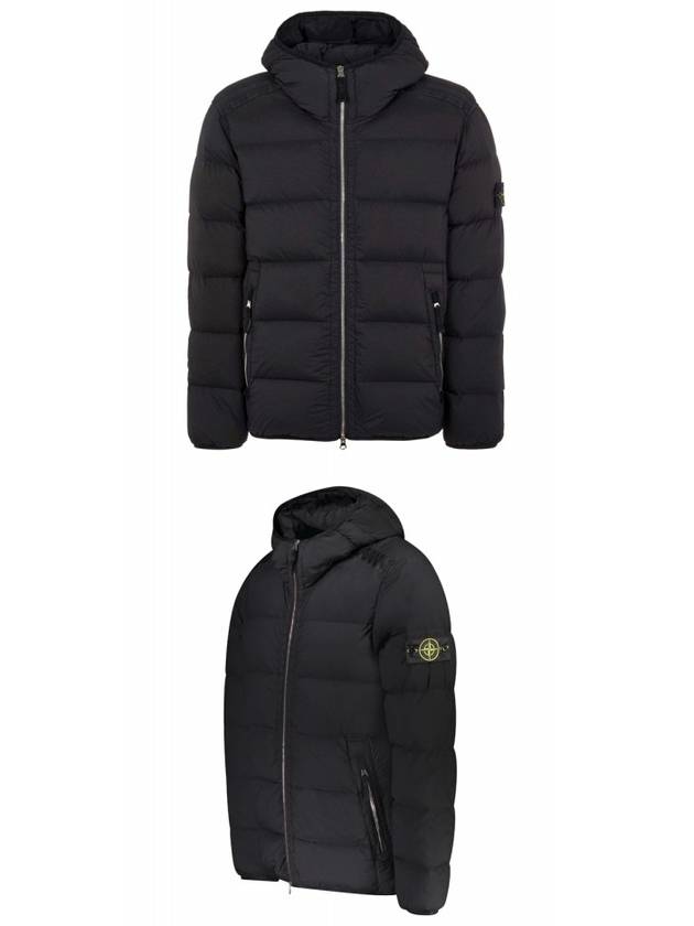 Seamless Logo Nylon Hooded Padded Jacket Black - STONE ISLAND - BALAAN 5