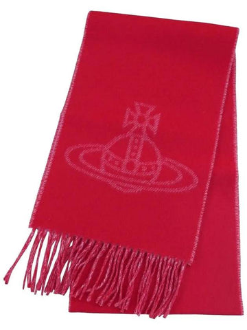 Big ORB Reversible Wool Muffler Red 81030006 H401 - VIVIENNE WESTWOOD - BALAAN 1