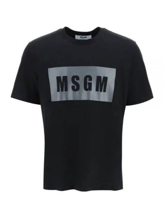 Box Logo Print Short Sleeve T-Shirt Black - MSGM - BALAAN 2