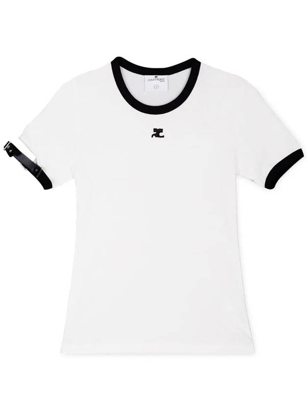 Logo Buckle Short Sleeve T-shirt White - COURREGES - BALAAN 4