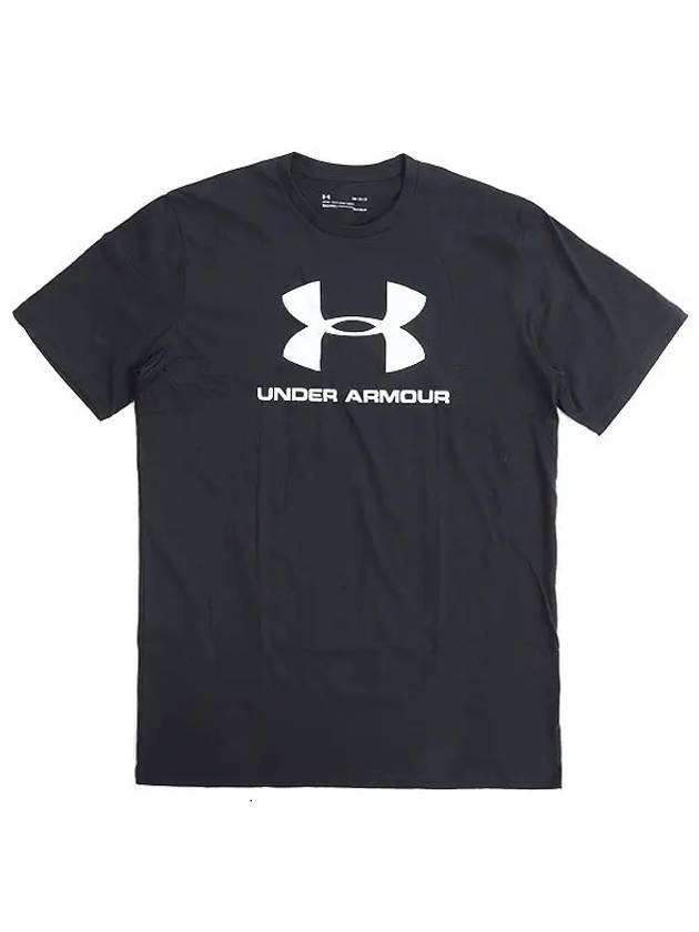 Men's Sports Style Logo Short Sleeve T-Shirt Black - UNDER ARMOUR - BALAAN 3