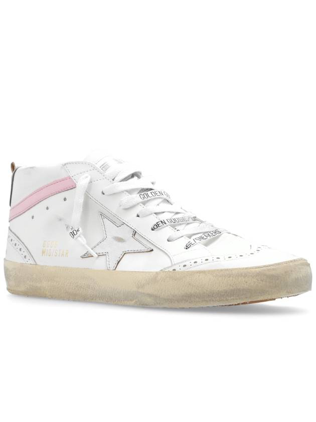 Mid Star Leather High Top Sneakers Pink White - GOLDEN GOOSE - BALAAN 5