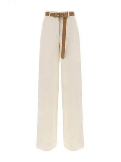 Max Mara STUDIO Cobalto Belted Cotton Trousers 270922 - MAX MARA - BALAAN 1