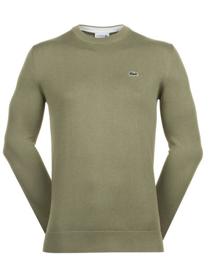 Organic Cotton Crew Knit Top Khaki - LACOSTE - BALAAN 2