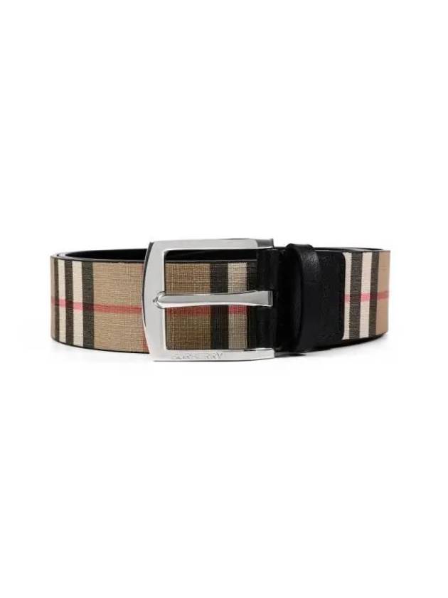 Men's Vintage Check Leather Belt Beige - BURBERRY - BALAAN 4