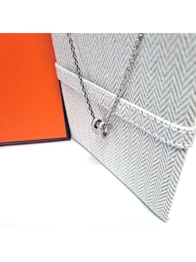 Mini Pop H Pendant Palladium & Marron Glace - HERMES - BALAAN 4