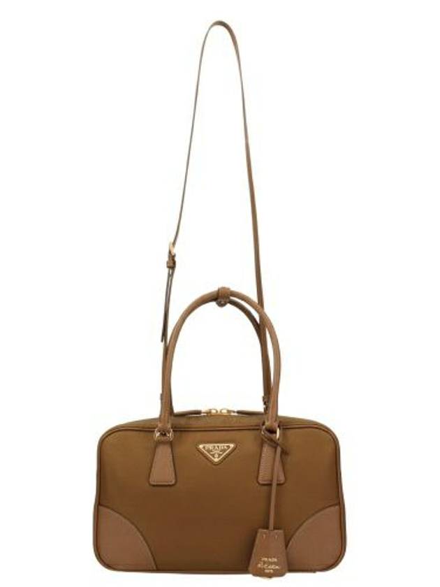 Re-Edition 1978 Re-Nylon Saffiano Leather Medium Tote Bag Cork Beige - PRADA - BALAAN 7