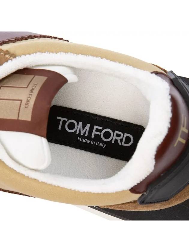 James Panel Suede Nylon Low Top Sneakers Brown - TOM FORD - BALAAN 5