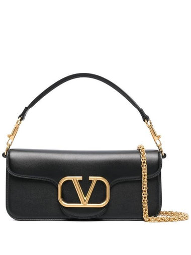 Logo Leather Shoulder Bag Black - VALENTINO - BALAAN 1