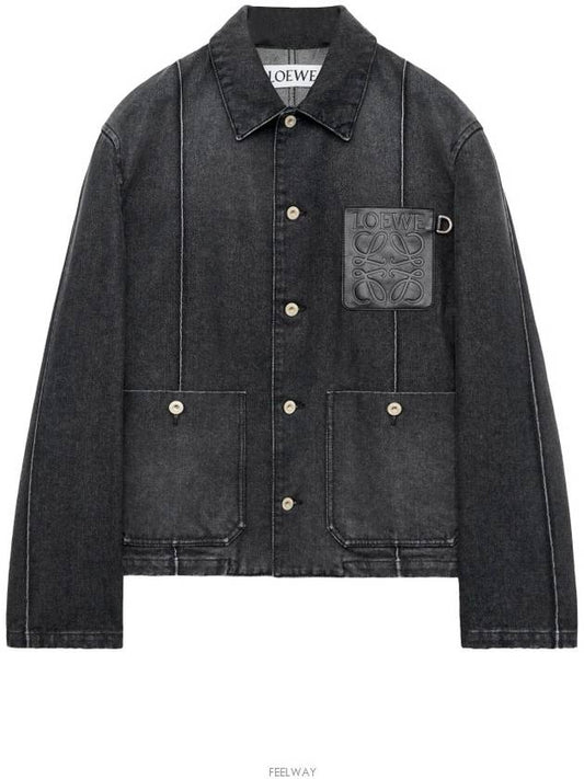 Anagram Workwear Denim Jacket Black - LOEWE - BALAAN 2