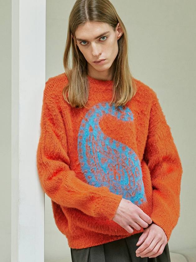 Bulky Brush Paisley Sweater Orange - KND - BALAAN 2