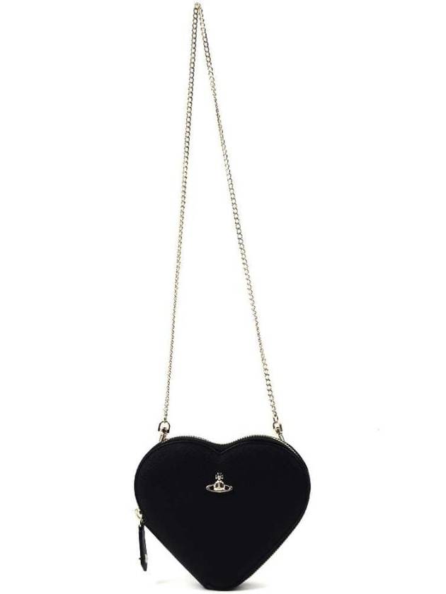 Saffiano New Heart Cross Bag Black - VIVIENNE WESTWOOD - BALAAN 3