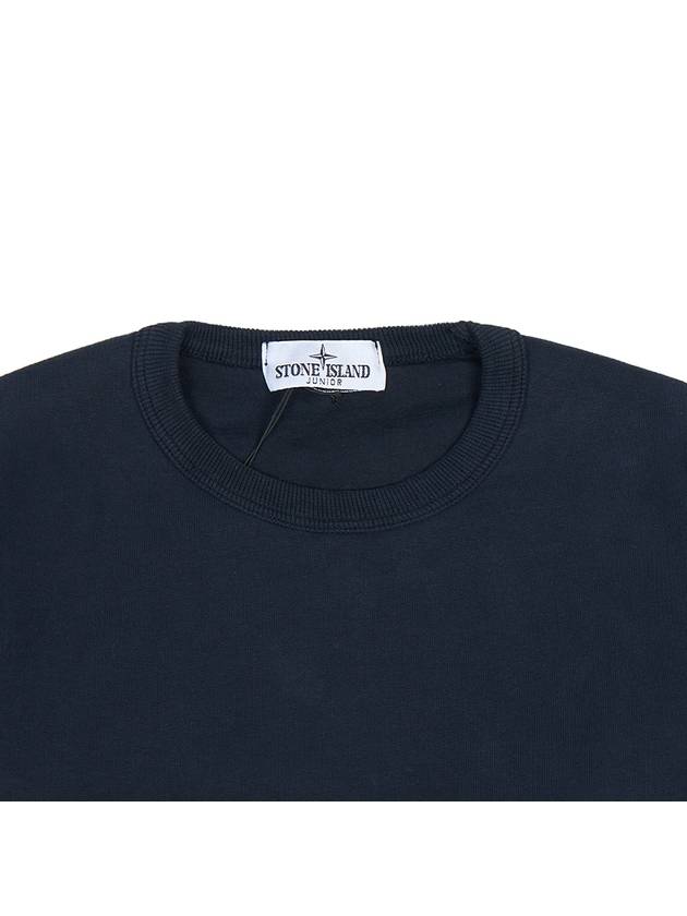 Kids Organic Cotton Fleece Sweatshirt Navy - STONE ISLAND - BALAAN 4