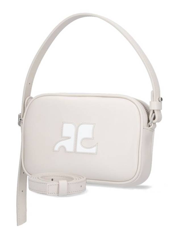 Camera Slim Leather Shoulder Bag Mastic Grey - COURREGES - BALAAN 3