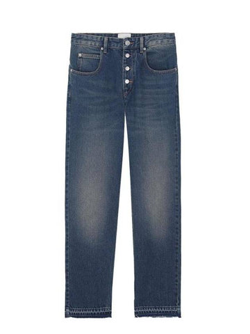 Denim Straight Pants PA0271FAB1H04I 30FB FADED BLUE - ISABEL MARANT - BALAAN 1