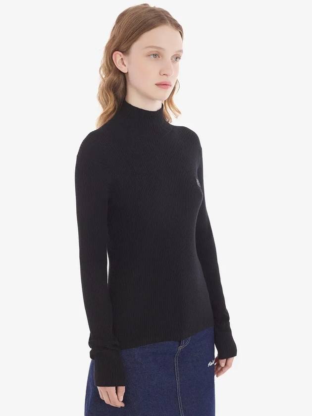 Bold Fox Head Patch Turtleneck Black - MAISON KITSUNE - BALAAN 5