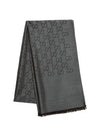 GG Jacquard Pattern Two-Tone Wool Silk Muffle Dark Brown - GUCCI - BALAAN 3