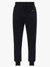 Women's Embroidered Logo Cashmere Blend Track Pants Black - VIVIENNE WESTWOOD - BALAAN 2