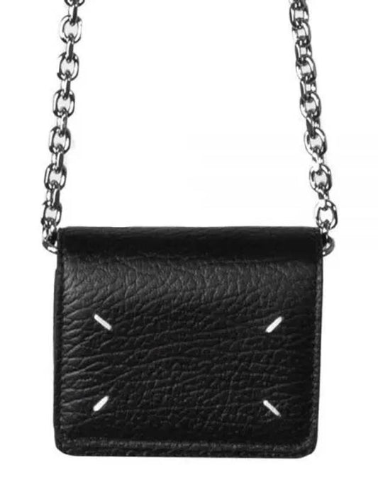 Embroidery Logo Chain Cald Wallet Black - MAISON MARGIELA - BALAAN 2