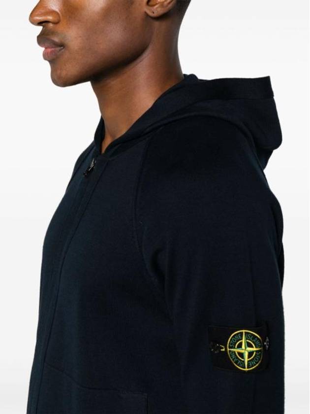 Wappen Padded Zipper Hooded Cotton Cardigan Navy - STONE ISLAND - BALAAN 6