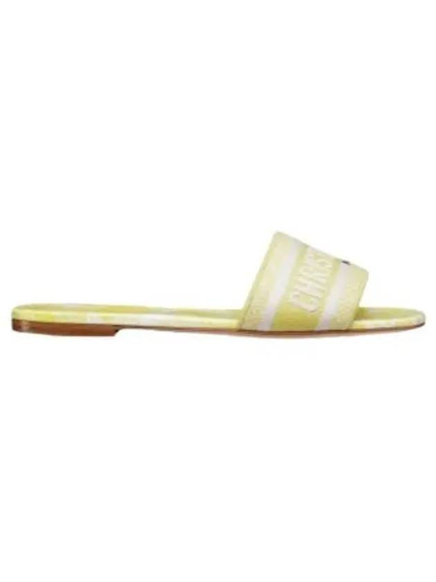 Dway Toile De Jouy Embroidered Cotton Slippers Lemon Yellow - DIOR - BALAAN 2