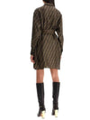 Twill Short Dress Brown - FENDI - BALAAN 4