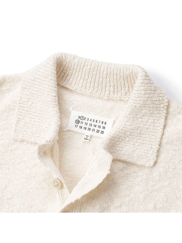 Nostalgic Boucle Knit Polo Shirt Off White - MAISON MARGIELA - BALAAN 4