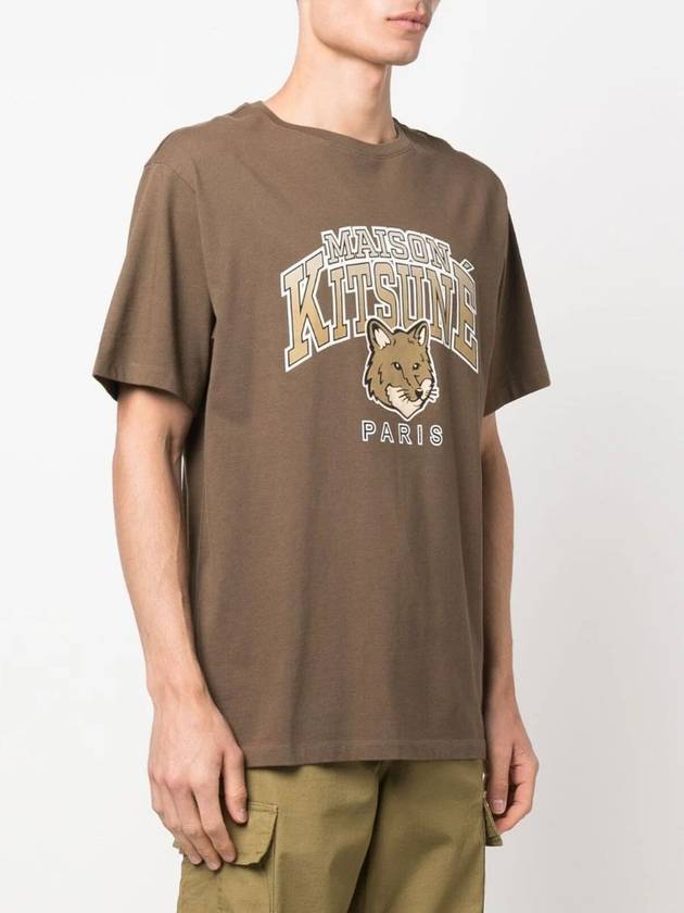 Campus Fox Relaxed Short Sleeve T-Shirt Khaki - MAISON KITSUNE - BALAAN 4