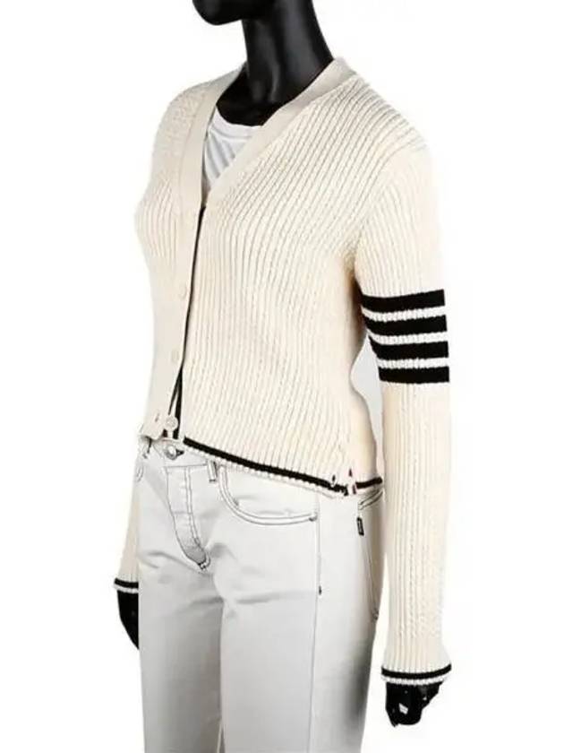 Diagonal wool crop cardigan 270184 - THOM BROWNE - BALAAN 1