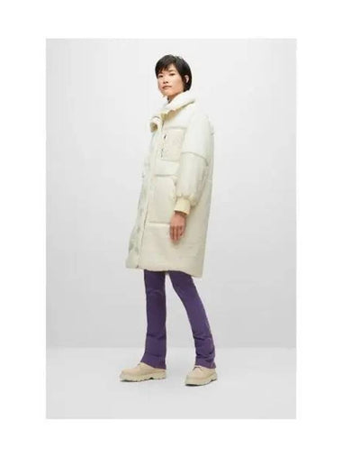 Women s concealed closure mixed material oversized fit jacket 50476810 118 - BOSS - BALAAN 1