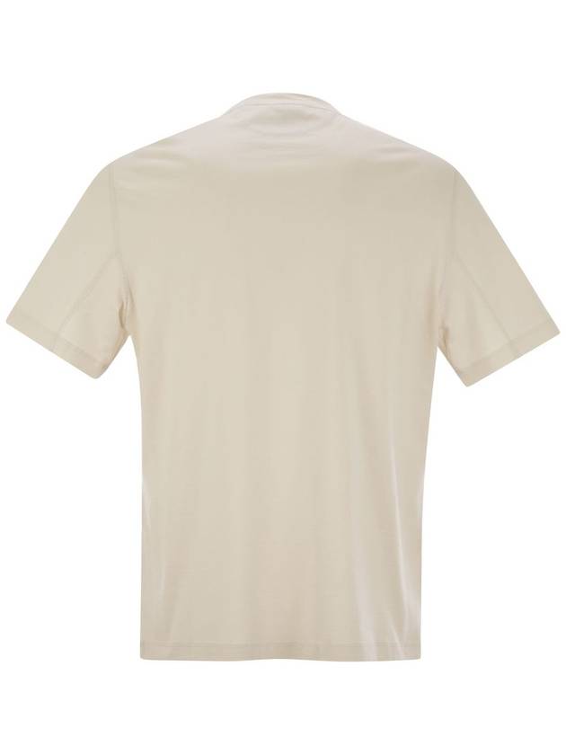 Crew-neck cotton jersey T-shirt with printed logo - BRUNELLO CUCINELLI - BALAAN 2