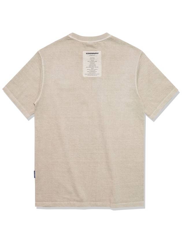 Pigment Label Artwork Short Sleeve T-Shirt Beige - ICONOGRAPHY - BALAAN 4