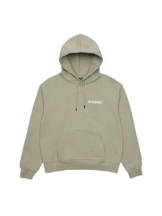 Chest Logo Print Classic Fit Cotton Hoodie Light Khaki - JACQUEMUS - BALAAN 2