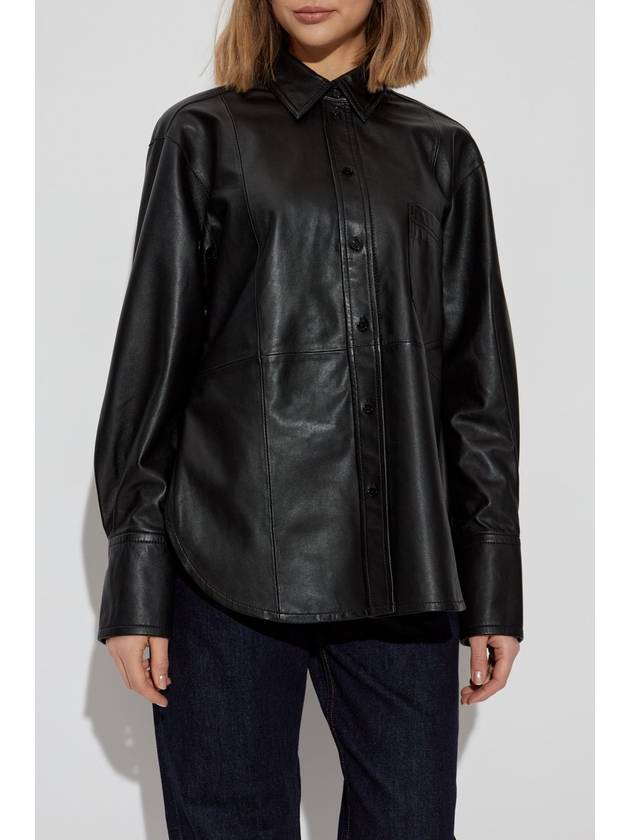 Victoria Beckham Leather Shirt, Women's, Black - VICTORIA BECKHAM - BALAAN 3