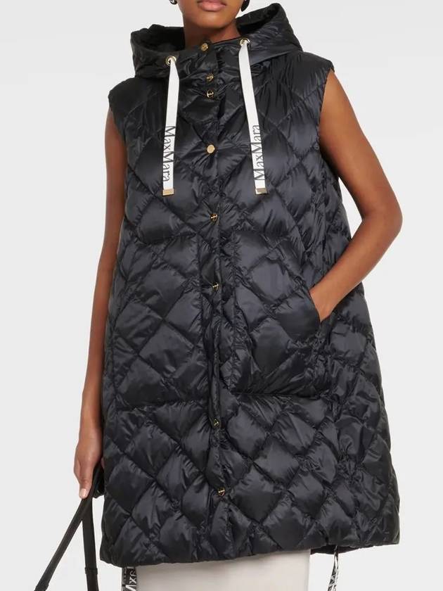 Sisoft Drawstring Hooded Vest Padding Black - MAX MARA - BALAAN 3