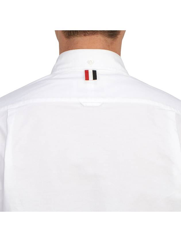 Men's Logo Patch Classic Cotton Long-Sleeve Shirt White - THOM BROWNE - BALAAN 10