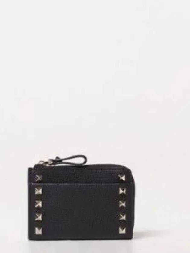 Rockstud Zipper Coin Wallet Black 5W2P0Z51VSH0NO 1325253 - VALENTINO - BALAAN 1