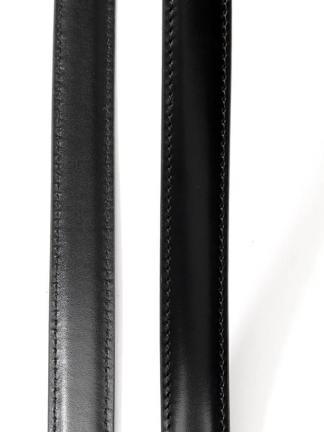 Metal Buckle Leather Belt Black - CELINE - BALAAN 4