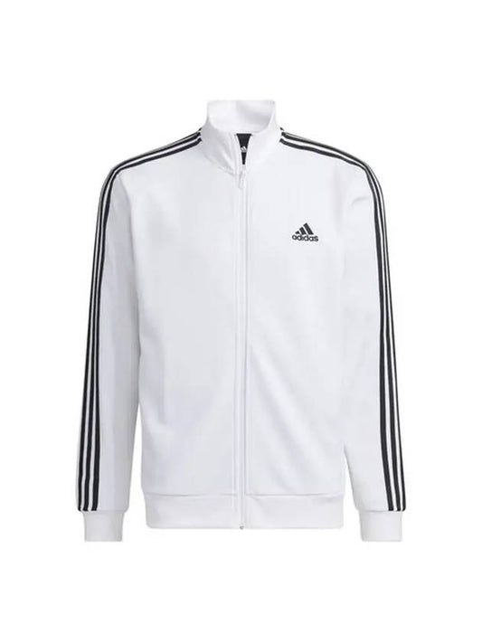 3S Regular Fit Double Knit Track Jacket White - ADIDAS - BALAAN 1