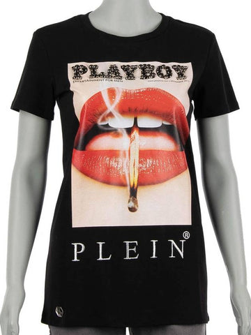 Women's Playboy collaboration play boy short sleeve tshirt WTK1039 PJY002 - PHILIPP PLEIN - BALAAN 1