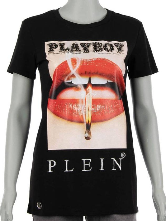 Women's Playboy collaboration play boy short sleeve tshirt WTK1039 PJY002 - PHILIPP PLEIN - BALAAN 1