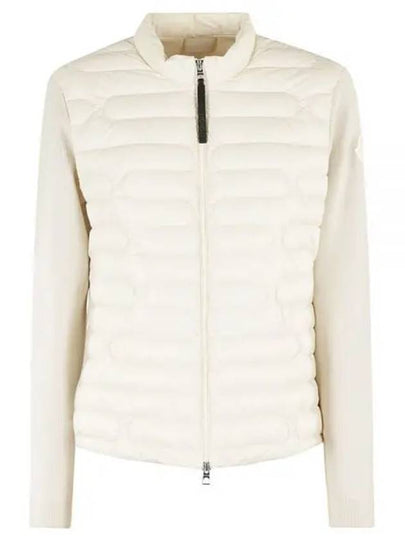 Women's Padded Cotton Zip-Up Cardigan White - MONCLER - BALAAN 2