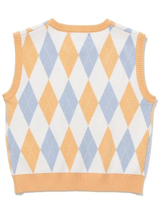 Viscose Argyle Knit Vest ORAGNE - 20THHOLE - BALAAN 2