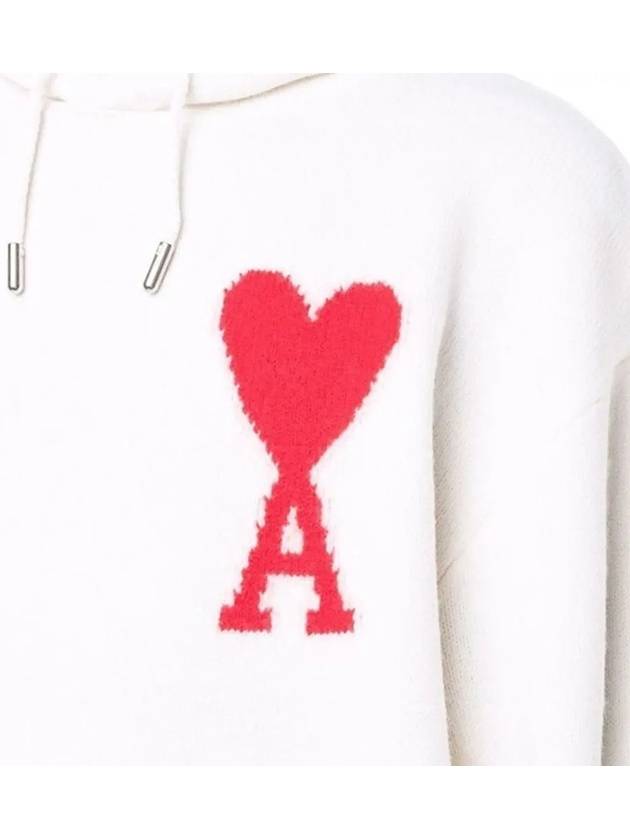 Big Heart Logo Hoodie White - AMI - BALAAN 5