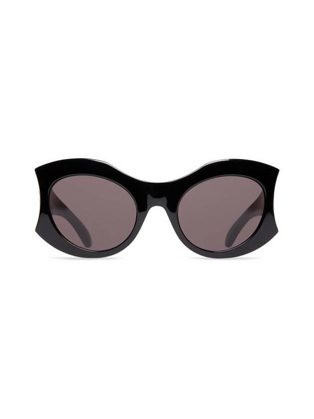 Eyewear Hourglass Oversize Cat-Eye Sunglasses Grey Black - BALENCIAGA - BALAAN 1