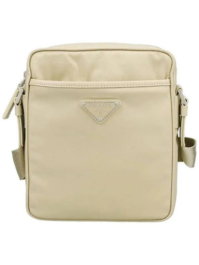 Triangle Logo Re-Nylon Saffiano Leather Cross Bag Beige - PRADA - BALAAN 2