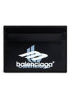 Logo Print Leather Card Wallet Black - BALENCIAGA - BALAAN 2