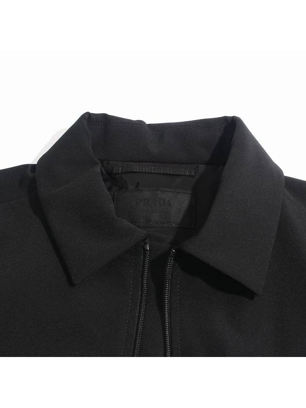 Triangle Logo Shirt Zip Up Jacket Black - PRADA - BALAAN 5